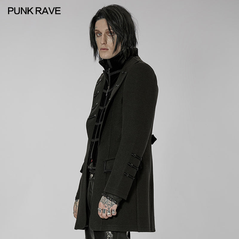 WY-1442XCM Goth faux wool coat