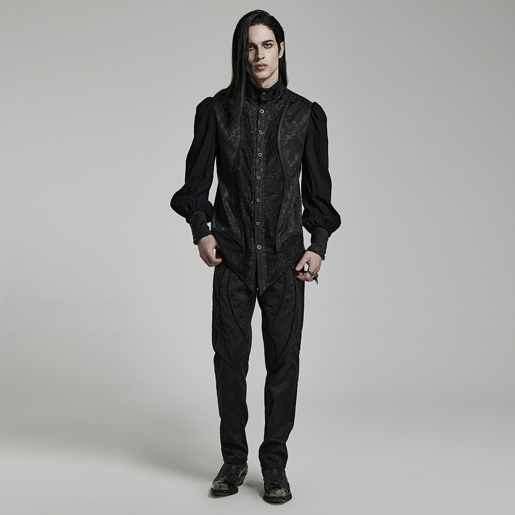 Goth lantern sleeve stand collar shirt WY-1483CCM - Punk Rave Original Designer Clothing