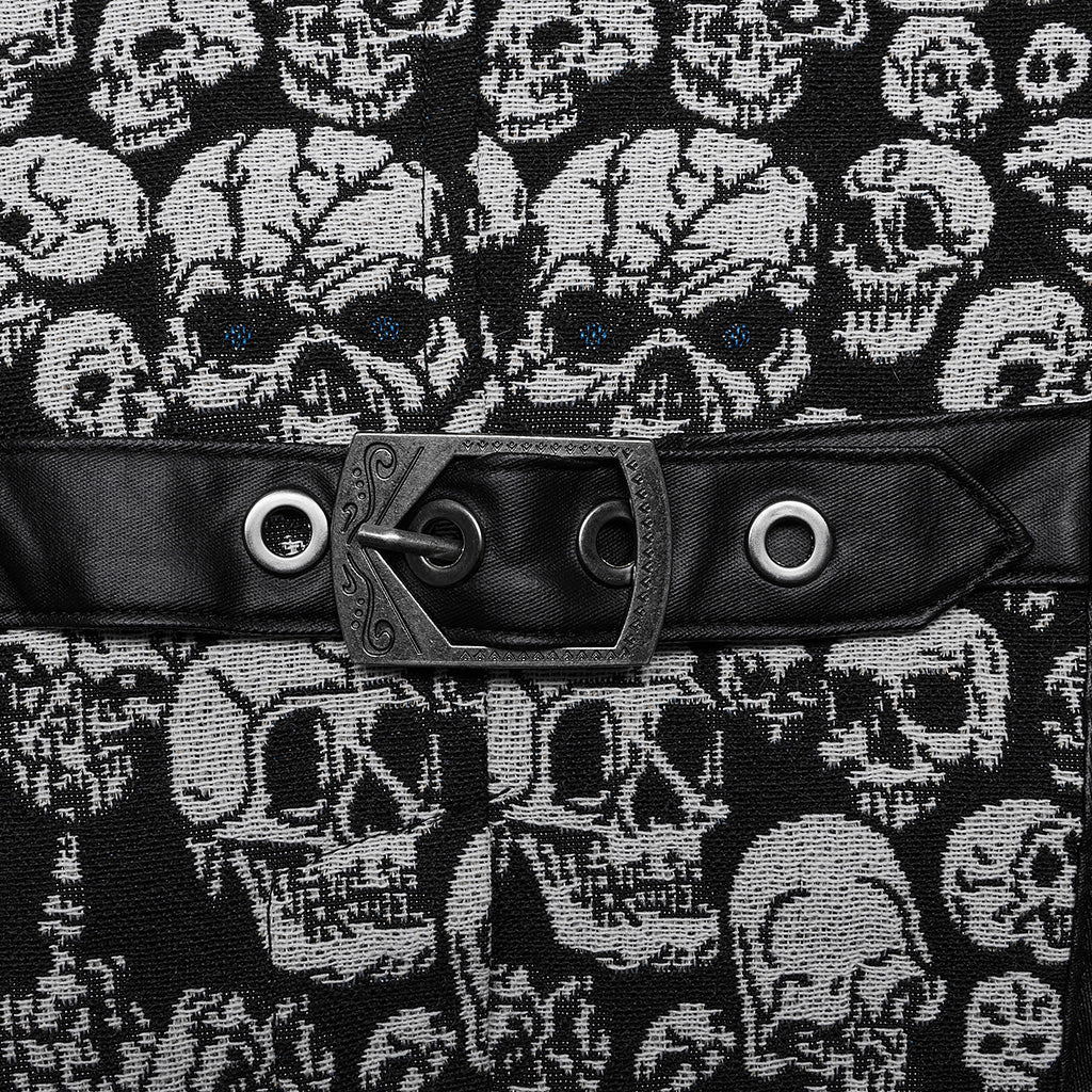Goth skull pattern waistcoat WY-1505MJM - Punk Rave Original Designer Clothing