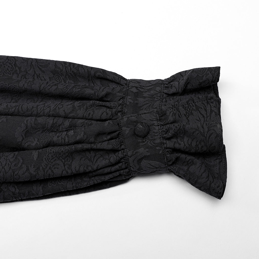 Detachable bow tie men Goth jacquard shirt WY-1540CCM - Punk Rave Original Designer Clothing