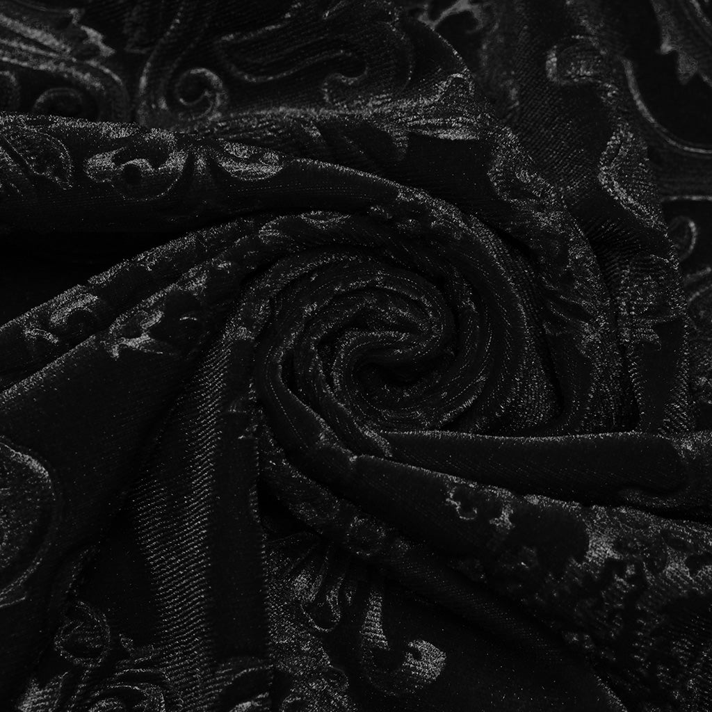 Goth Embossed Velvet Men Shirt WY-1541CCM