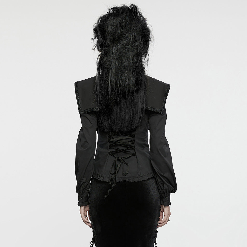Retro goth wide shoulder shirt WY-1652