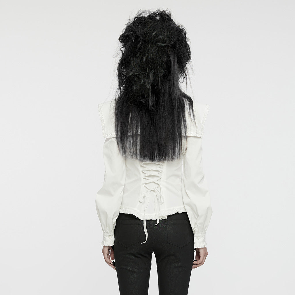 Retro goth wide shoulder shirt WY-1652