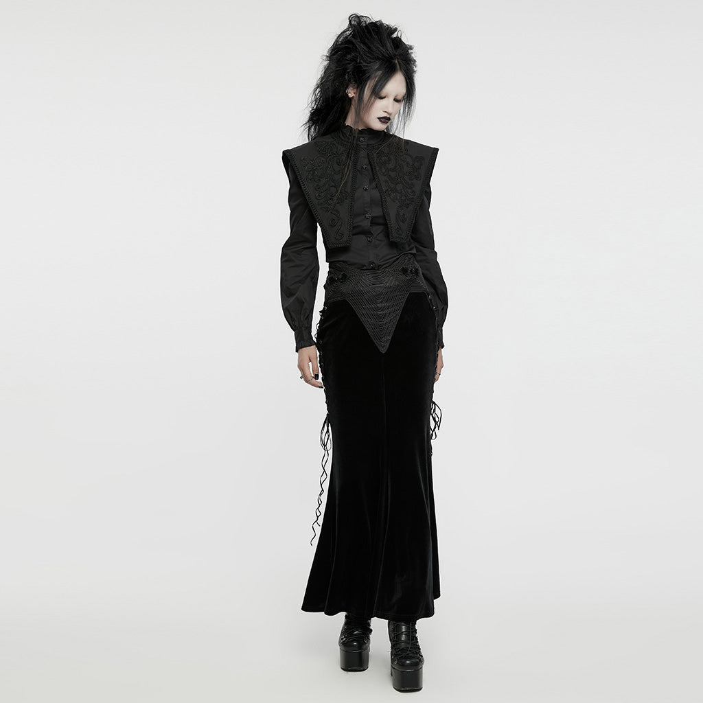 Retro goth wide shoulder shirt WY-1652