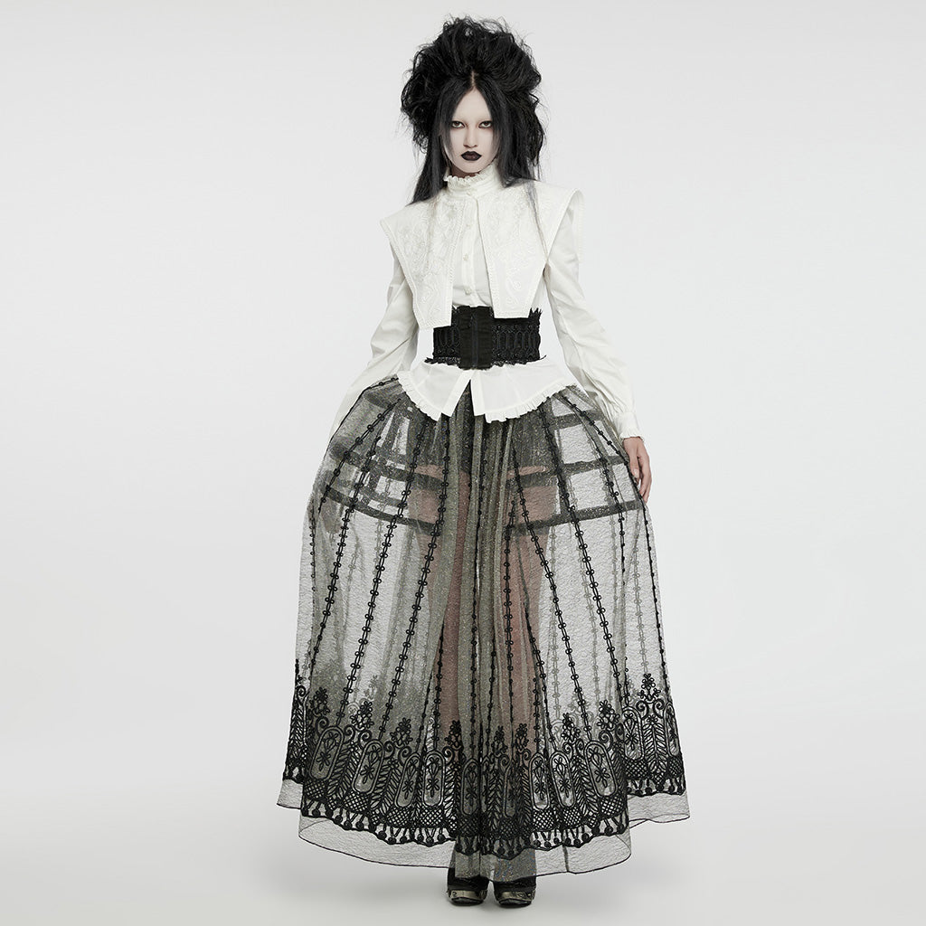 Retro goth wide shoulder shirt WY-1652