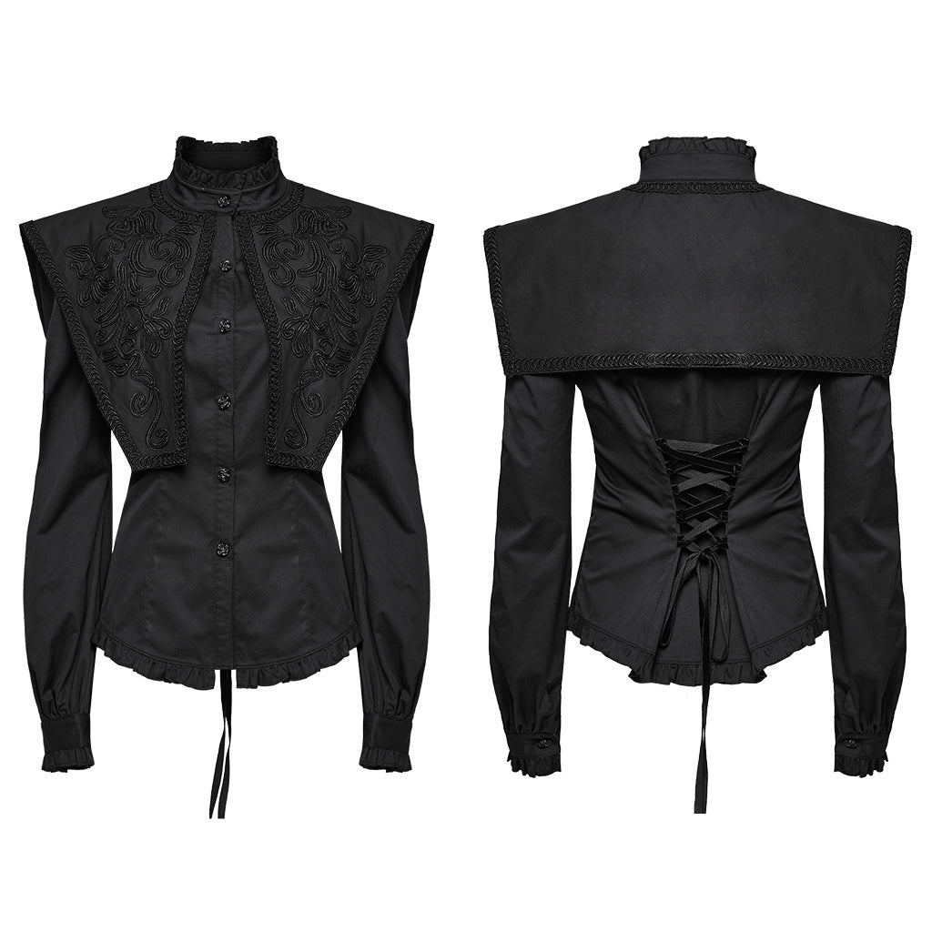 Retro goth wide shoulder shirt WY-1652