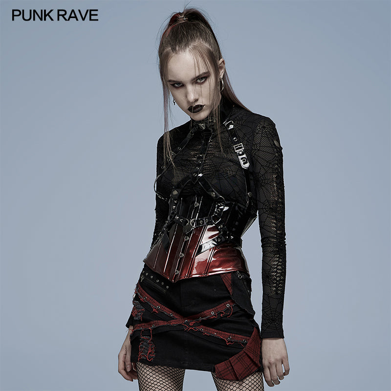 WY-1343SYF Gothic patent leather corset