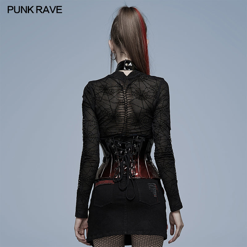 WY-1343SYF Gothic patent leather corset