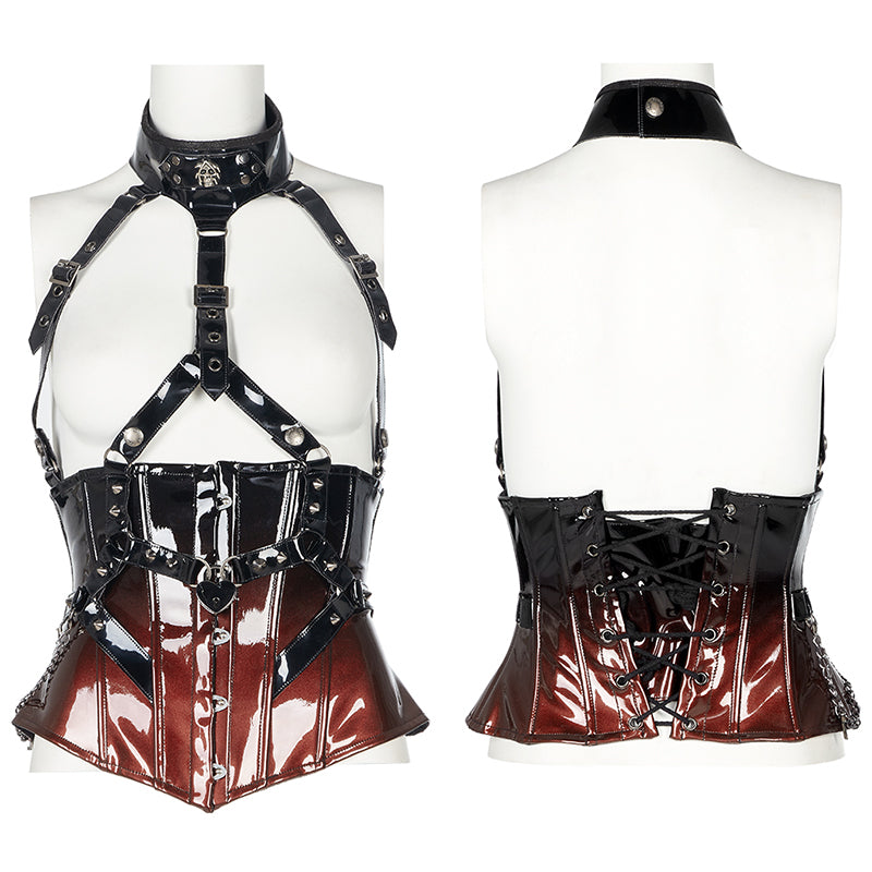 WY-1343SYF Gothic patent leather corset