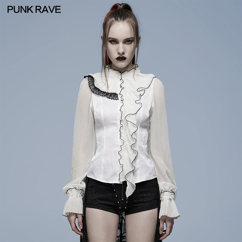 WY-1348CCF Gothic asymmetric jacquard shirt