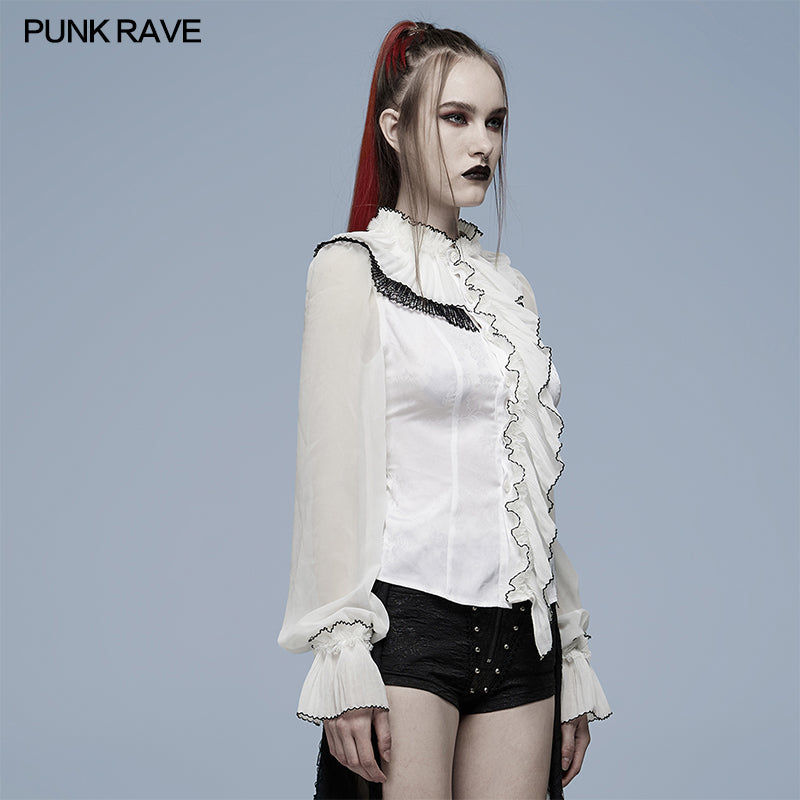 WY-1348CCF Gothic asymmetric jacquard shirt