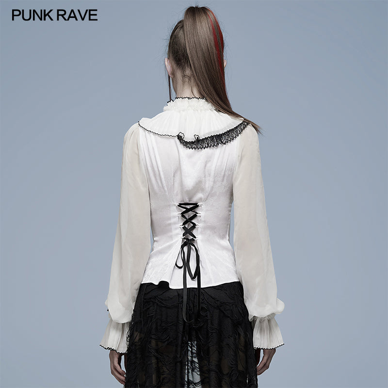 WY-1348CCF Gothic asymmetric jacquard shirt