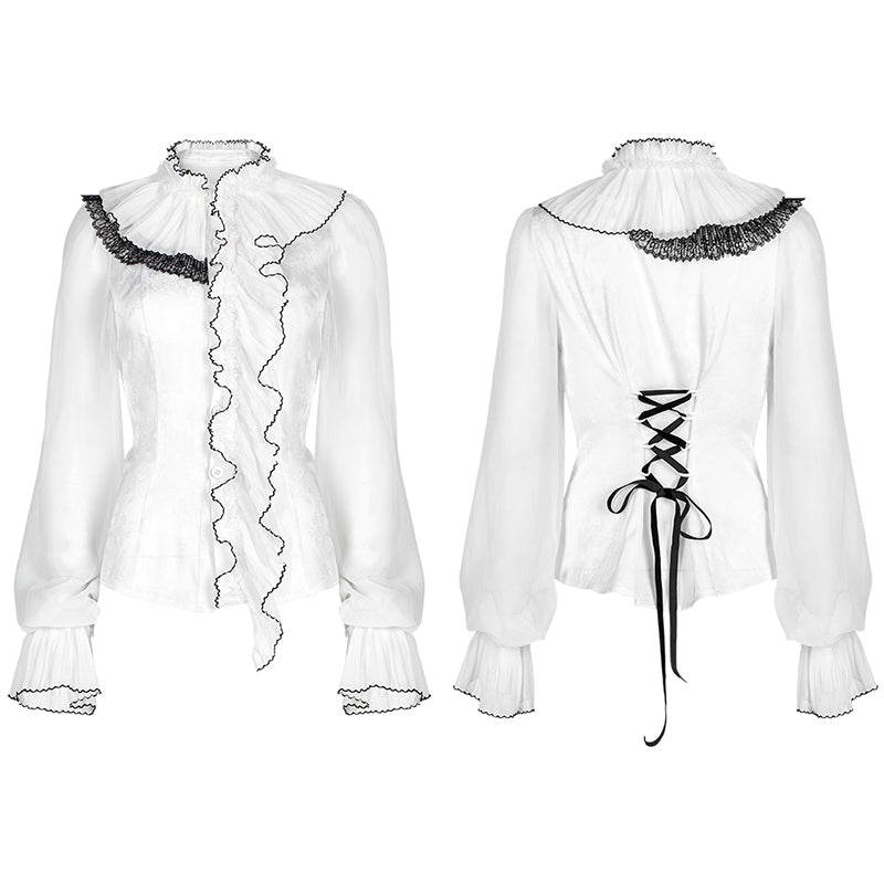 WY-1348CCF Gothic asymmetric jacquard shirt