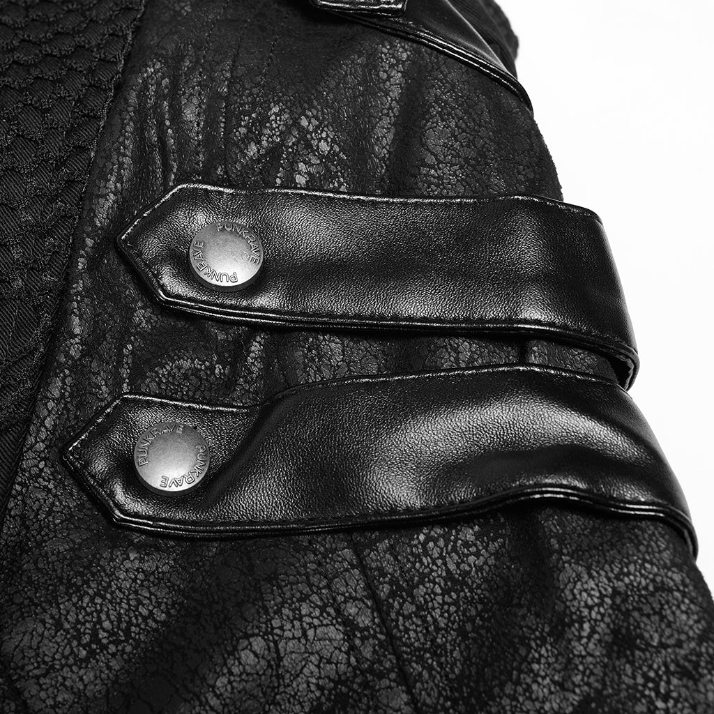 Popular Punk Rave Jacket Y-349 Studded Special Hot Fit Leather Long Gothic Coat