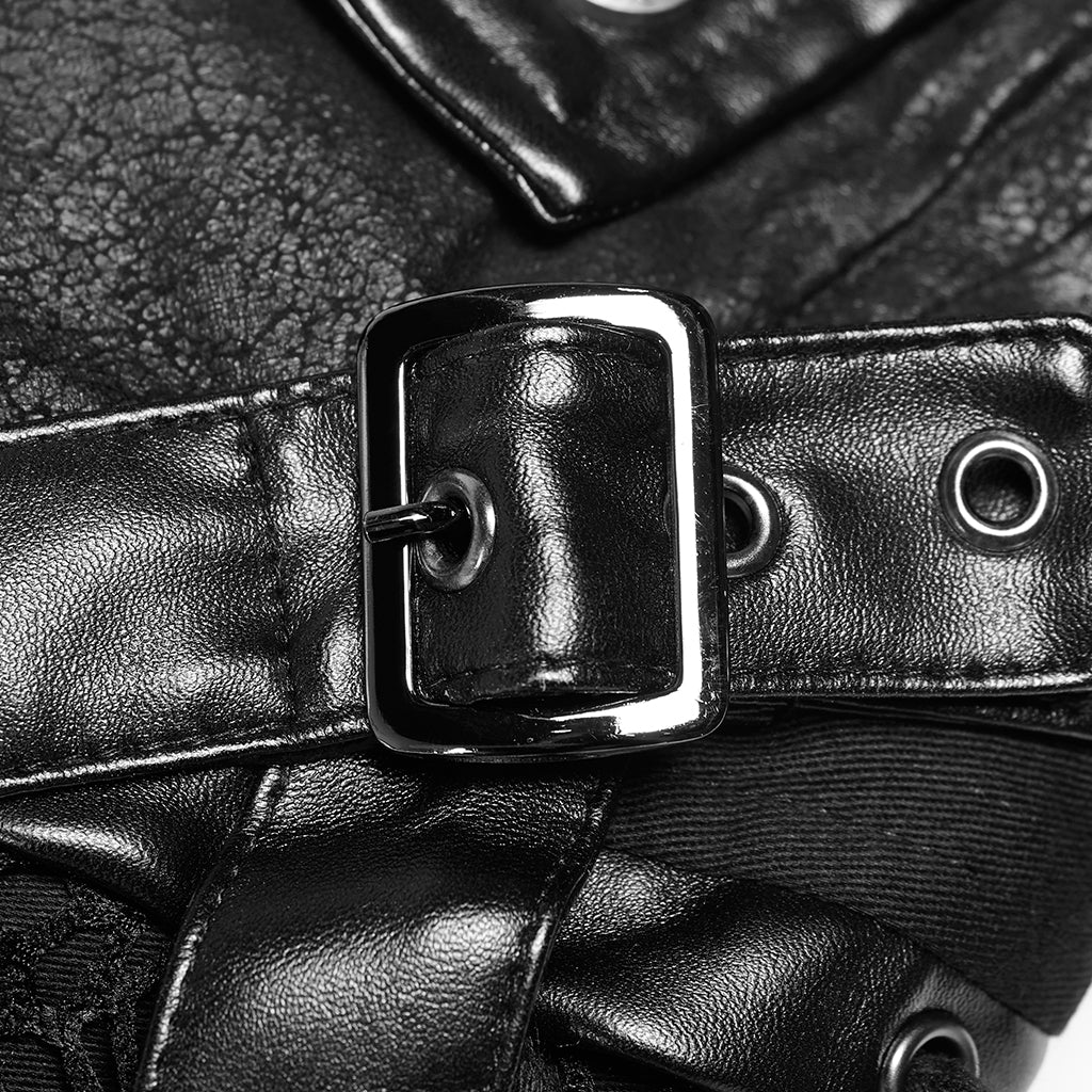 Popular Punk Rave Jacket Y-349 Studded Special Hot Fit Leather Long Gothic Coat