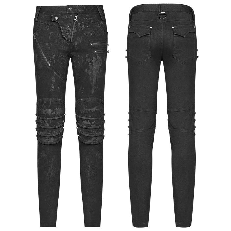 Punk armor knee man jeans K-239 - Punk Rave Original Designer Clothing