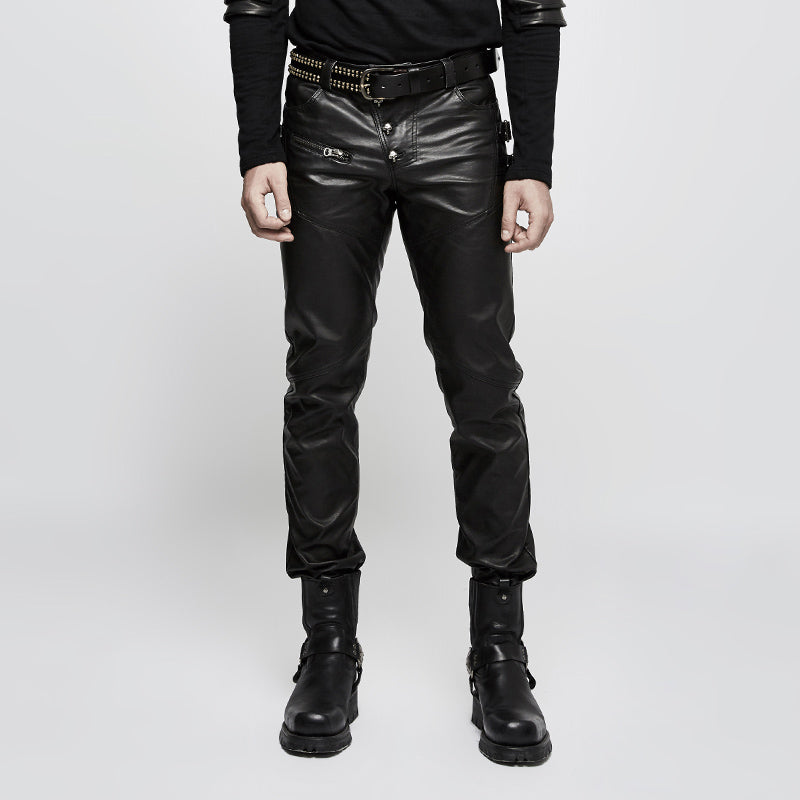Punk PU Leather Pants
