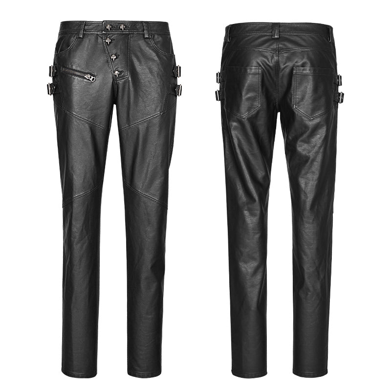 Punk PU Leather Pants