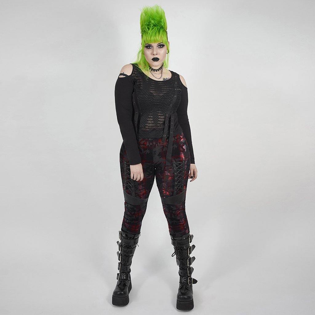 Dark silhouette vase velvet Leggings - Punk Rave official
