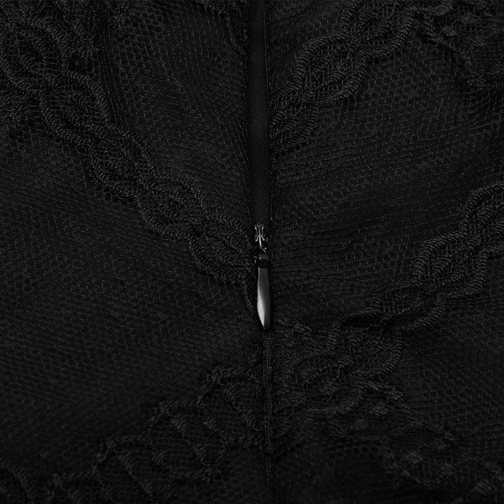 Dark black asymmetrical sexy halter dress OPQ-721LQF - Punk Rave Original Designer Clothing