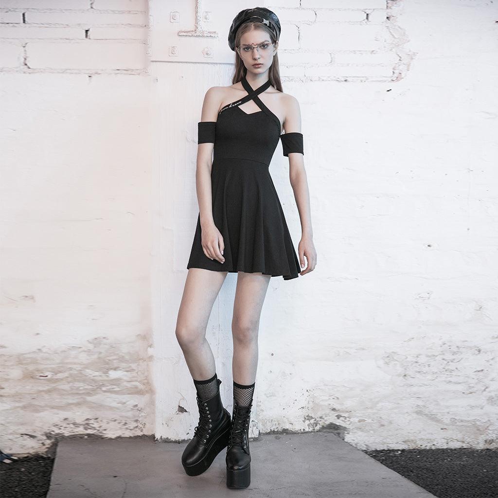 Sexy punk off-the-shoulder dress OPQ-741LQF - Punk Rave Original Designer Clothing