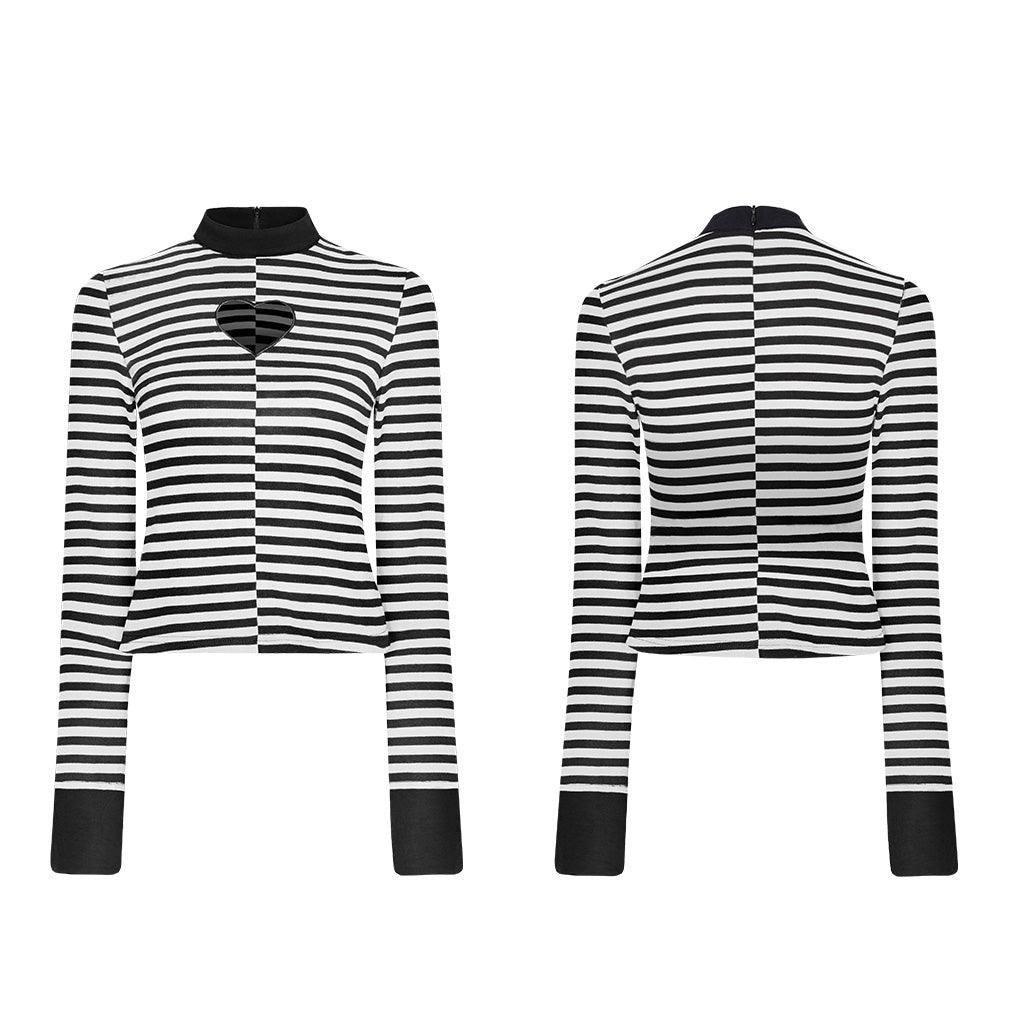 Vertical Collar Love Hollowed Tight T-shirt OPT-280TCF - Punk Rave Original Designer Clothing