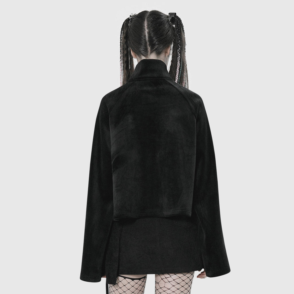 PUNK series sleeve stitching plaid sweater