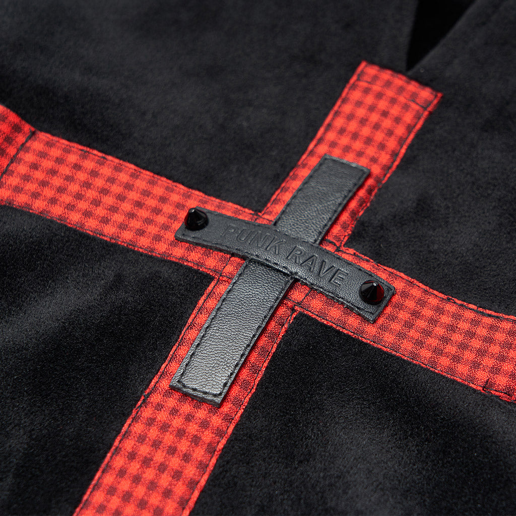 PUNK series sleeve stitching plaid sweater