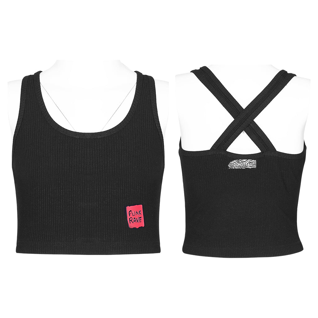 Back cross-print vest OPT-585BXF