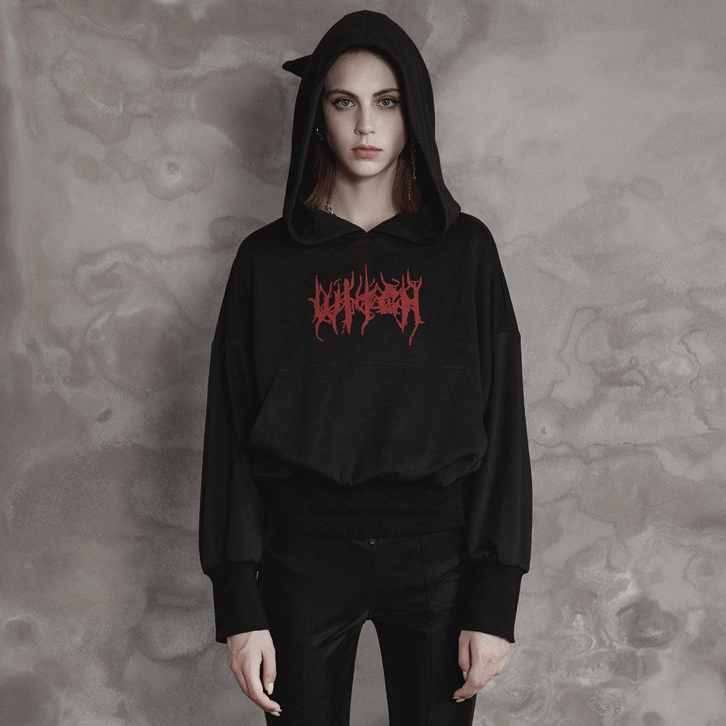 Collect Hem Witch Hat Gothic print sweater OPT-738WYF