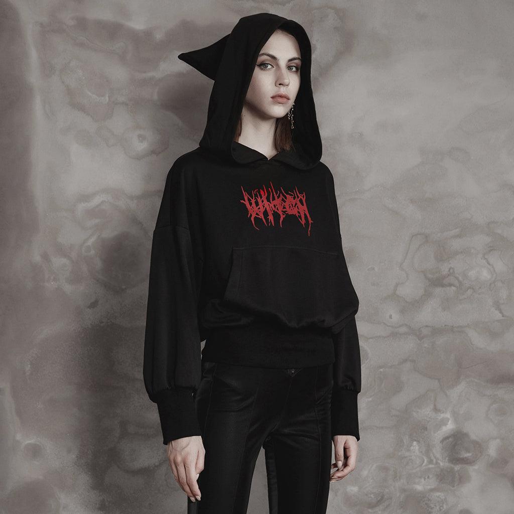 Collect Hem Witch Hat Gothic print sweater OPT-738WYF - Punk Rave Original Designer Clothing