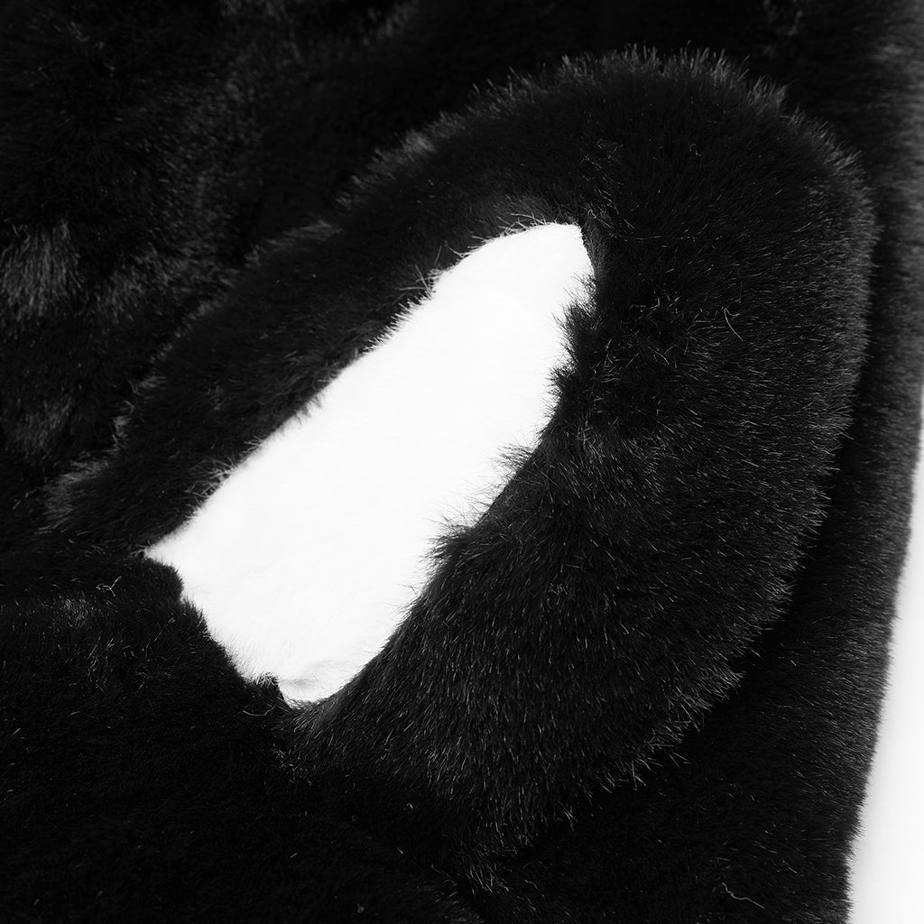 Small ears drawstring cap short coat