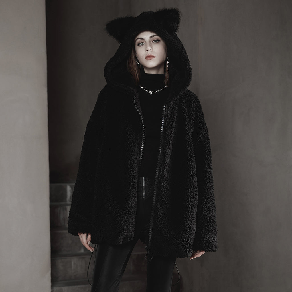 Woolly loose medium length sweater coat OPY-645XCF