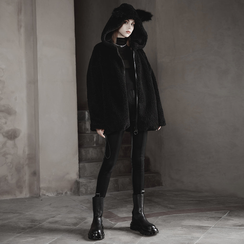 Woolly loose medium length sweater coat OPY-645XCF