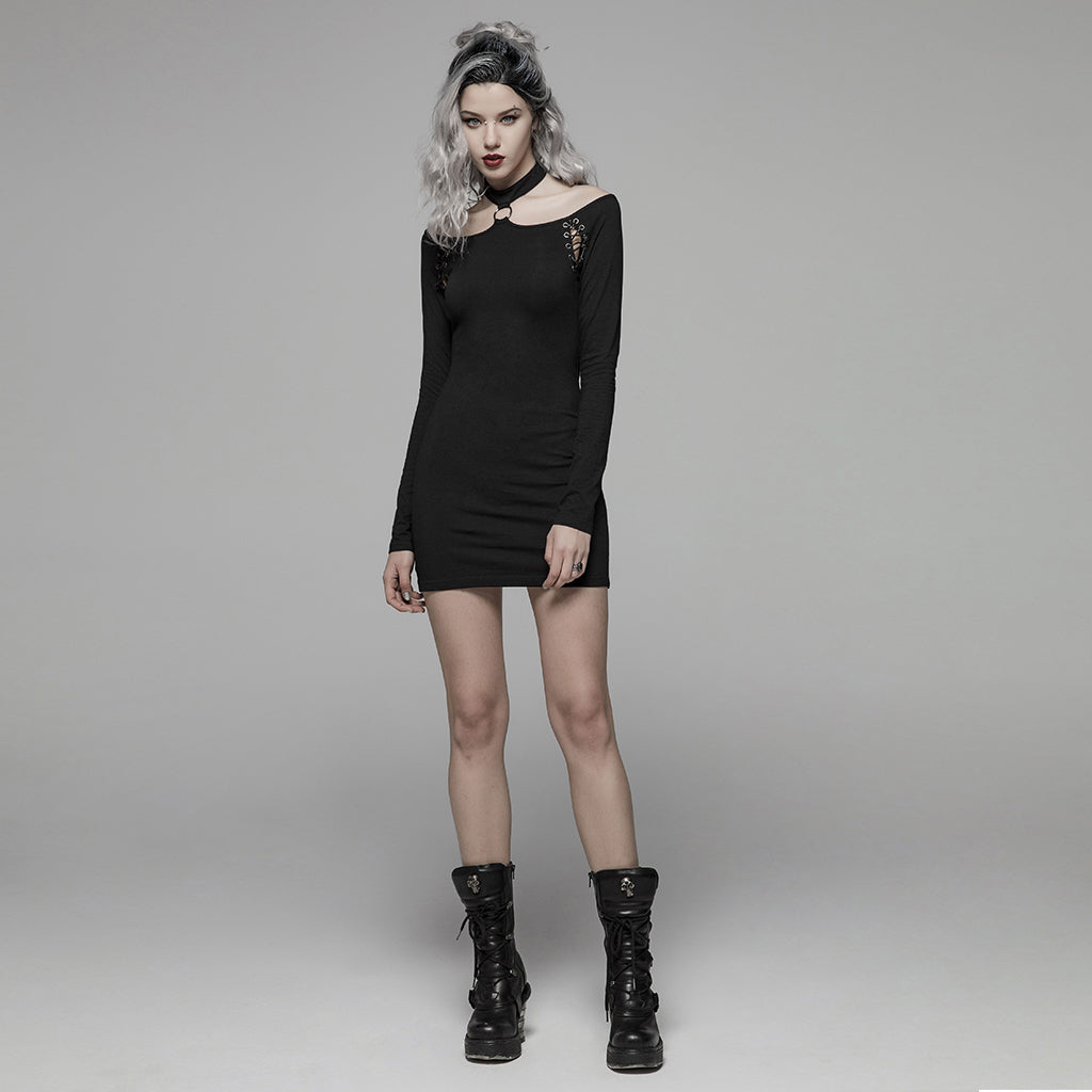 Punk Over Hip Long Sleeve Dress