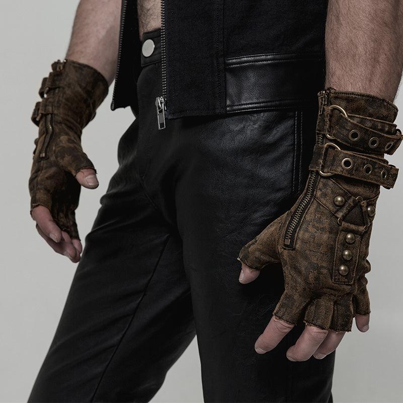 Steampunk Gloves WS-252SSM - Punk Rave Original Designer Clothing