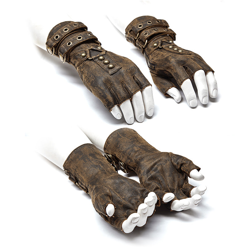 Steampunk Gloves WS-252SSM - Punk Rave Original Designer Clothing