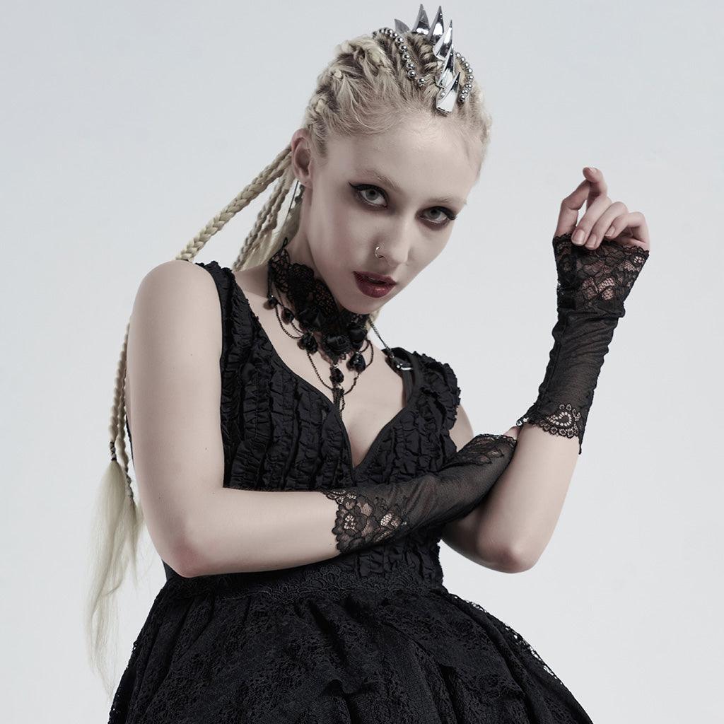 Goth daily lace gloves - Punk Rave Original Designer Clothing