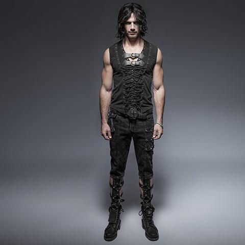 Gothic styles front strap binding rope vest T-421