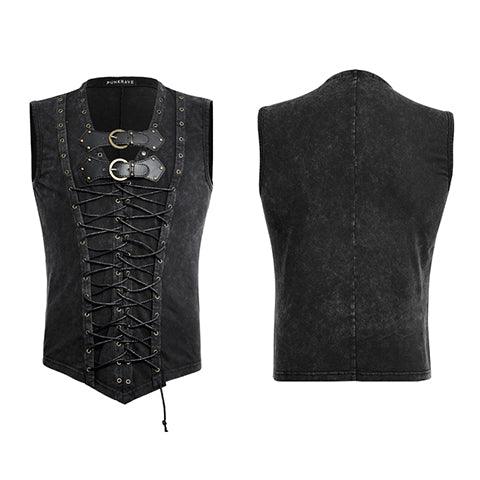 Gothic styles front strap binding rope vest T-421 - Punk Rave Original Designer Clothing