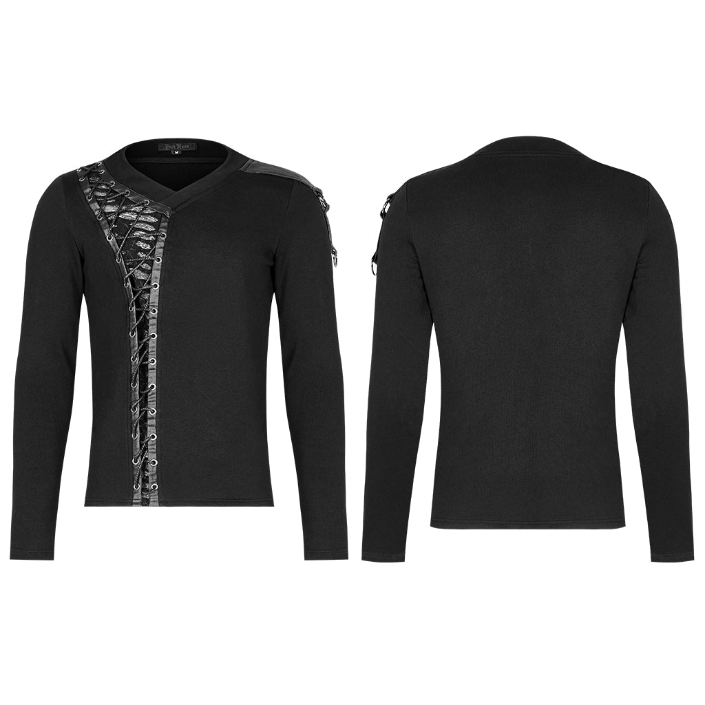 Gothic V-Neck Long Sleeve Hoodies - Punk Rave Original Designer Clothing