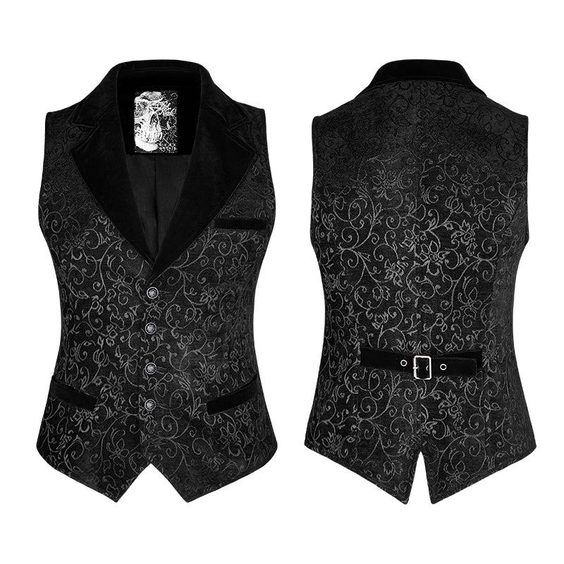 Steampunk Vintage Jacquard Vest/Waistcoat - Punk Rave Original Designer Clothing