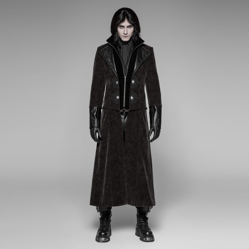 Detachable gentleman gothic style Jacket long coat WY-908XCM - Punk Rave Original Designer Clothing